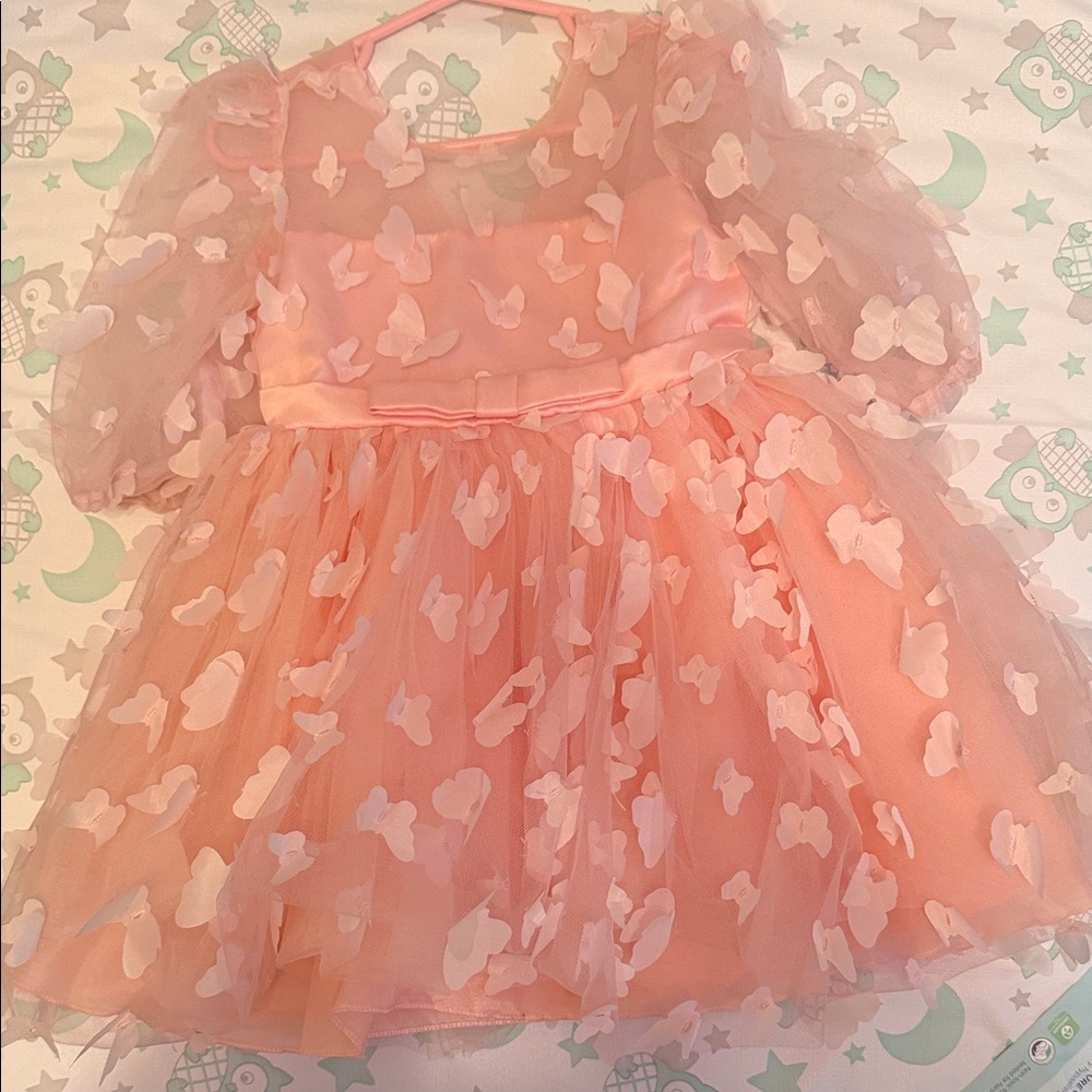 Pink Floral Tulle Dress
